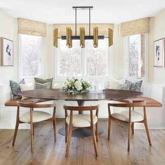 Dining Chair: Shiitake Stone Curved Wood Seating