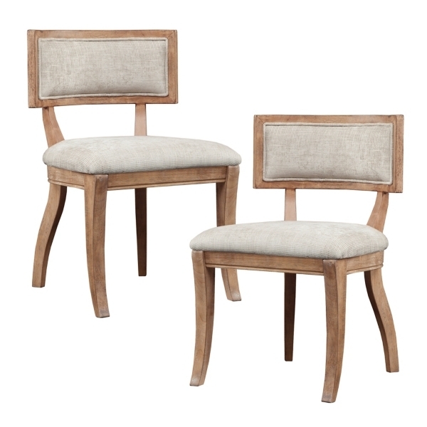 Dining Chair using Upholstered Inset Back and Flared Sabre Legs