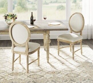 Dining Chair: Weathered Pine Finish Medallion Back