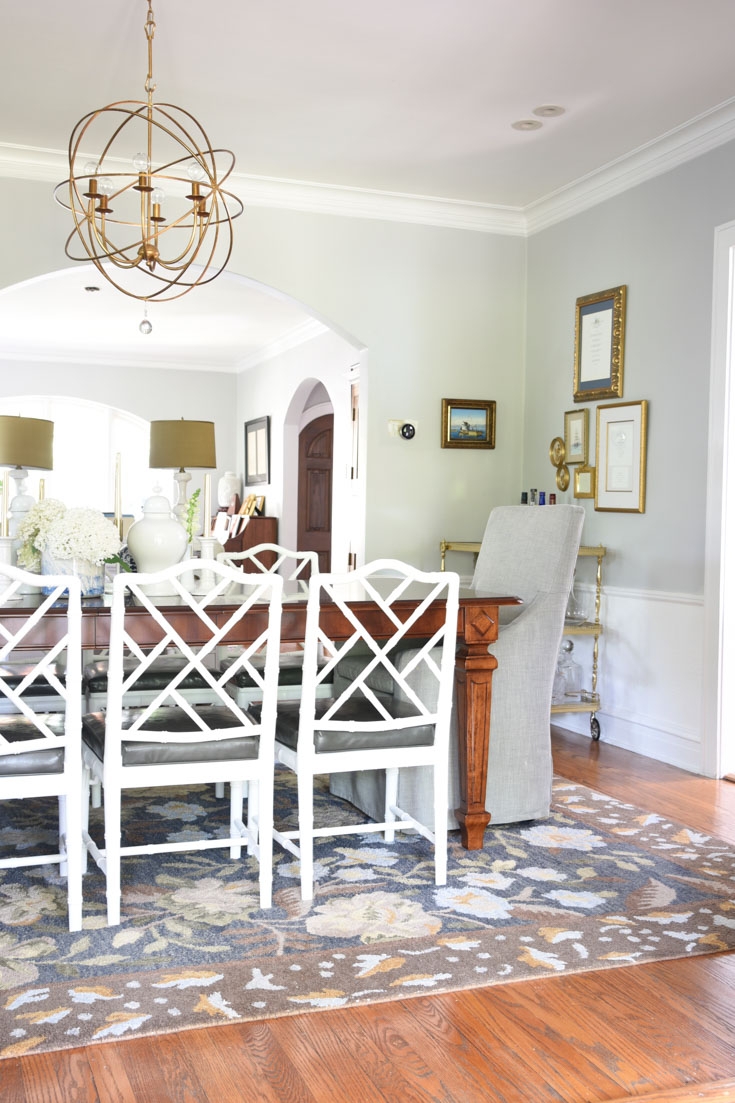 Dining Chair White Bamboo Frame Chippendale Fretwork