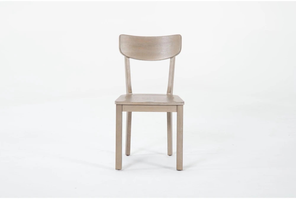 Dining Chair with Weathered Brown Finish and Open Back Design