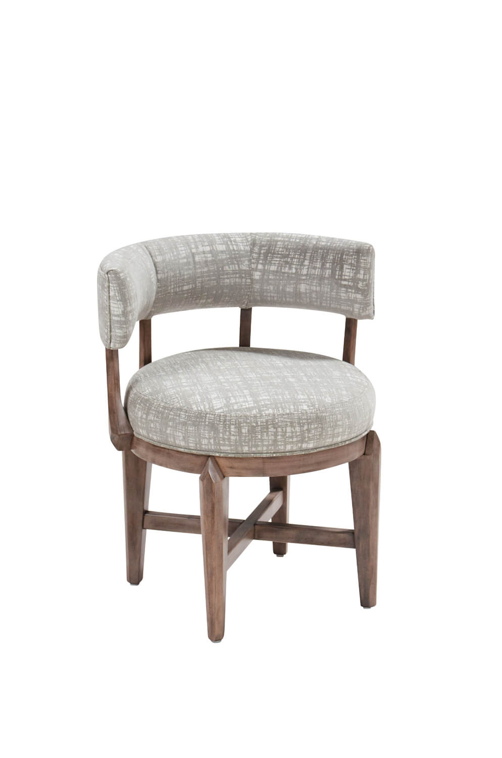 Dining Chair with X Base Stretcher and Crosshatch Fabric Seat