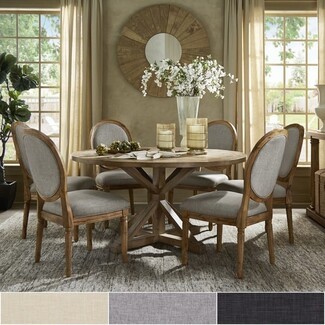 Dining Set: Round Pedestal X-Base Pedestal Table Set