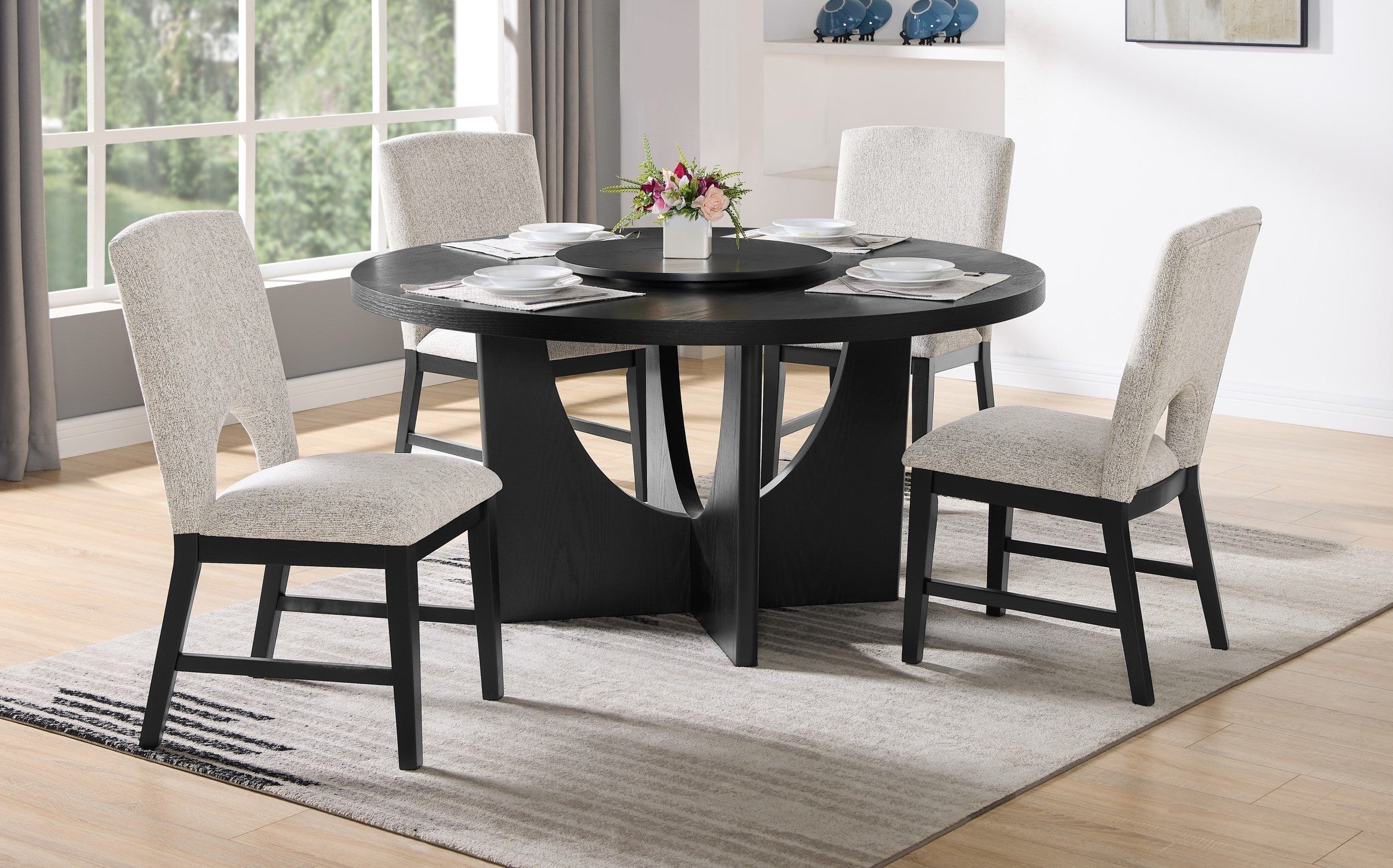 Dining Set: Teardrop Backrest and Pedestal Base Set