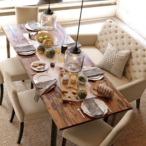 Dining Settee: Tufted Banquette Rustic Couch Dining Table Ideas