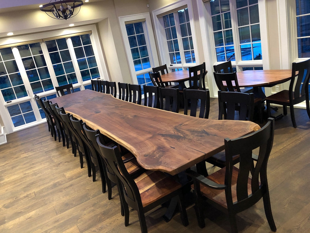 Dining Table Banquet Scale Live Edge Bookmatched Wood