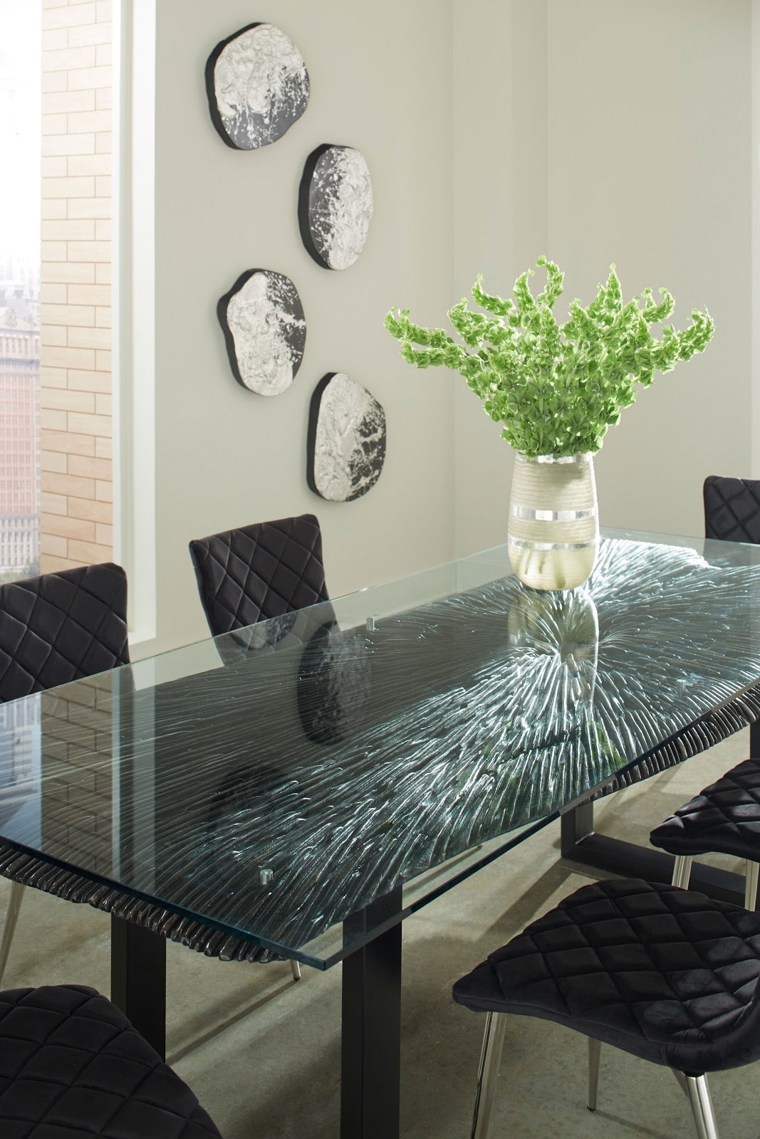 Dining Table Radial Carving Luxury Carved Wood Furniture