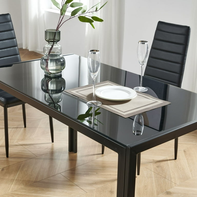 Dining Table Ribbed Chair Backs Contemporary Kitchen Table
