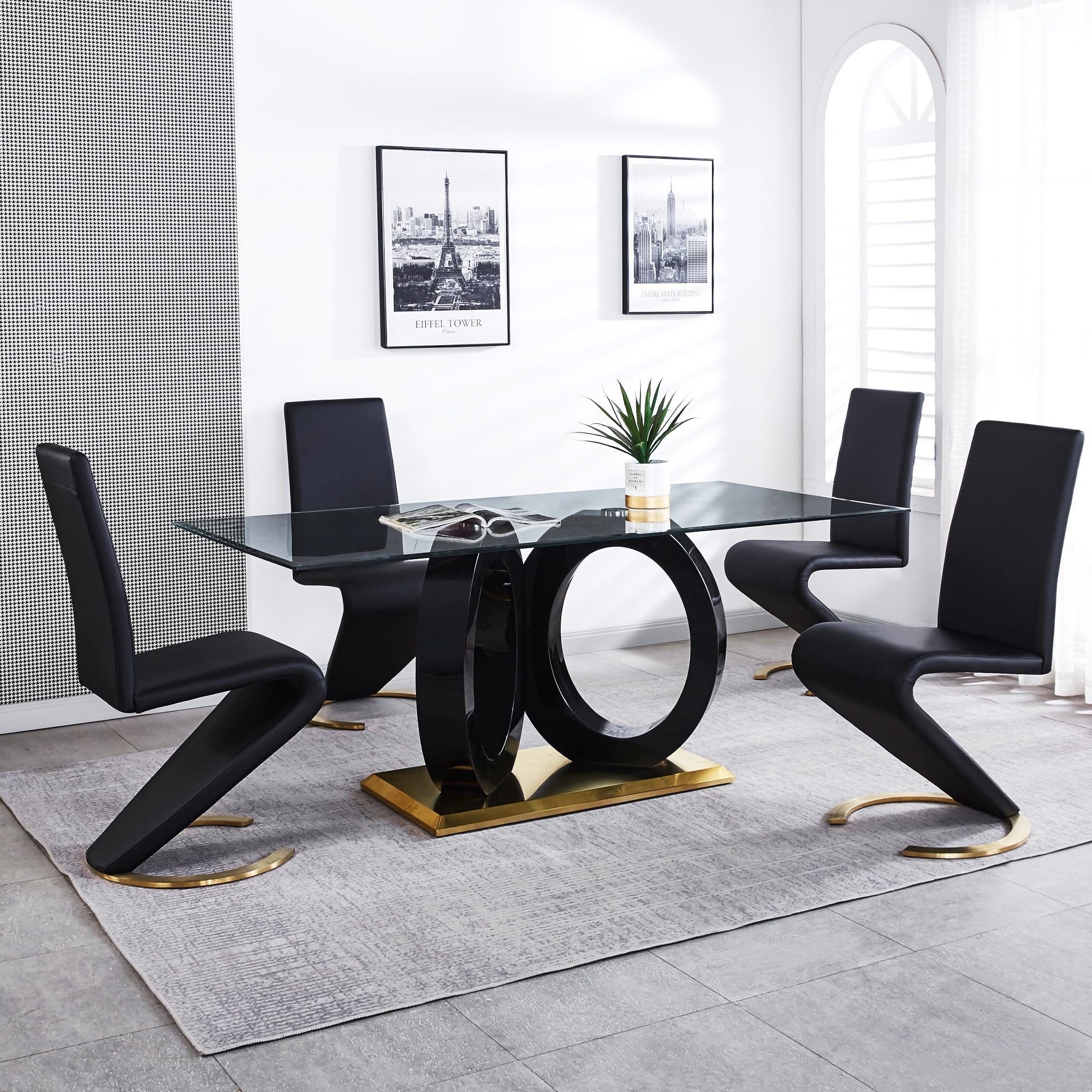 Black Glass Dining Table