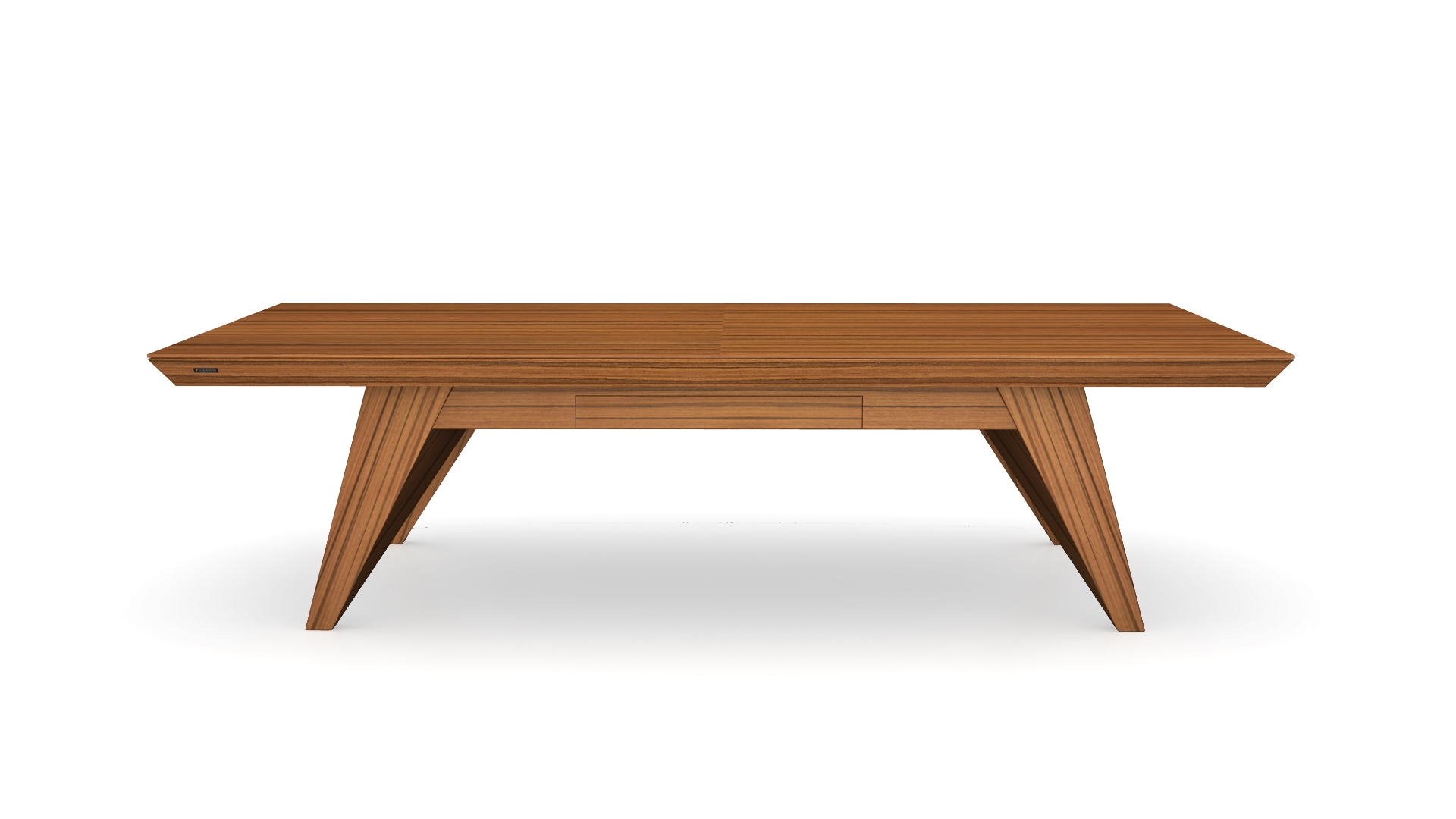 Dining Table with Triangular Slatted Legs and Beveled Edges
