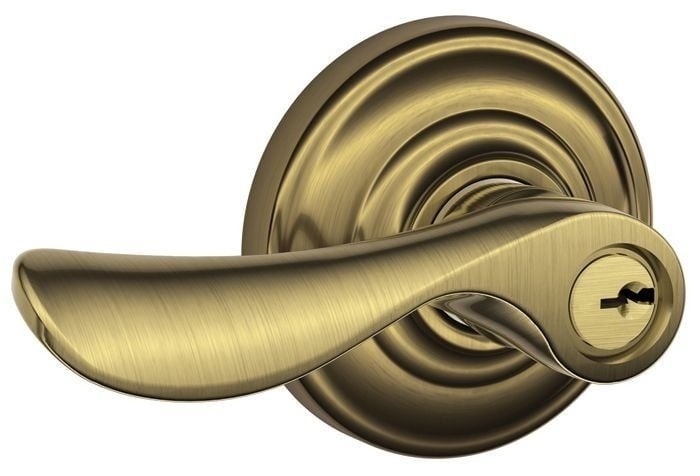 Door Lever Wave Shaped Handle Brushed Gold Entry Lock