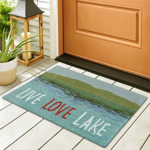 Doormat Hooked Texture Live Love Lake Doormat Entryway