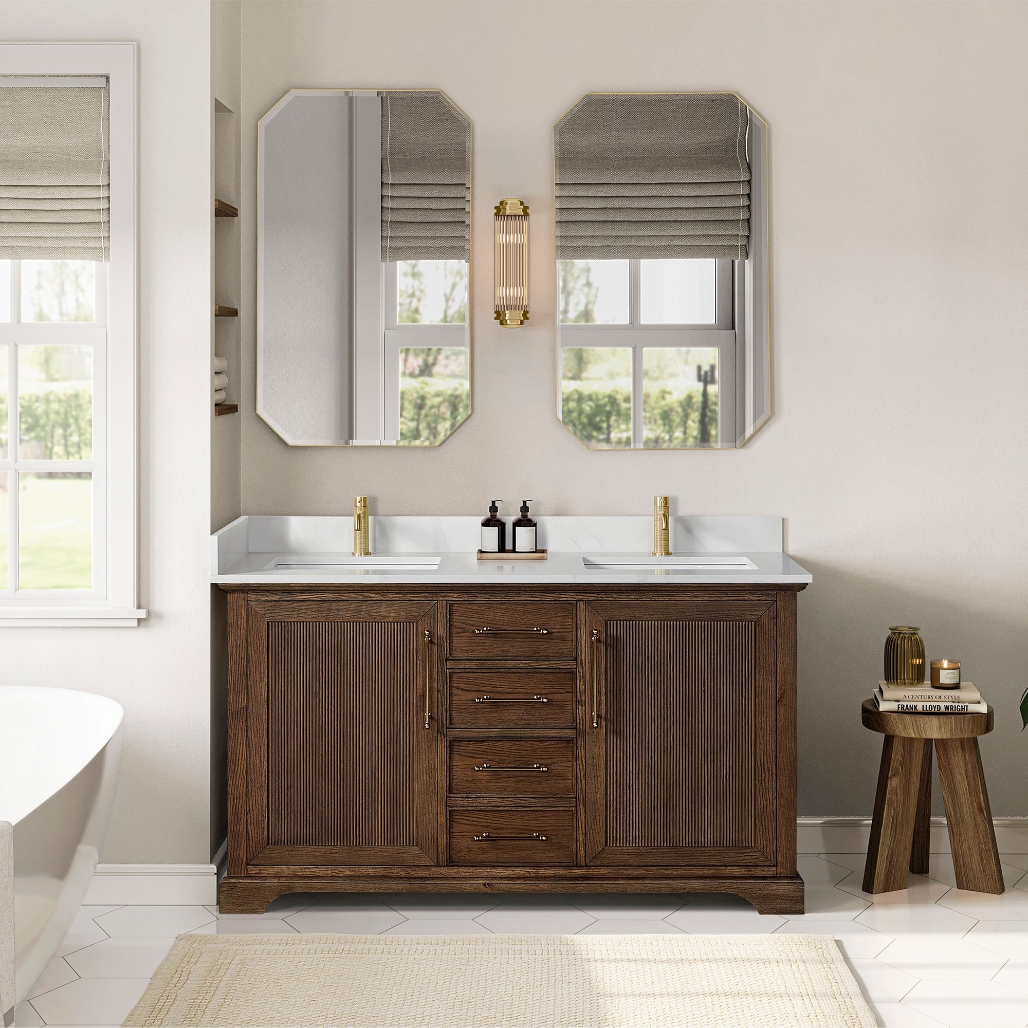 Dark Wood Bathroom Vanity