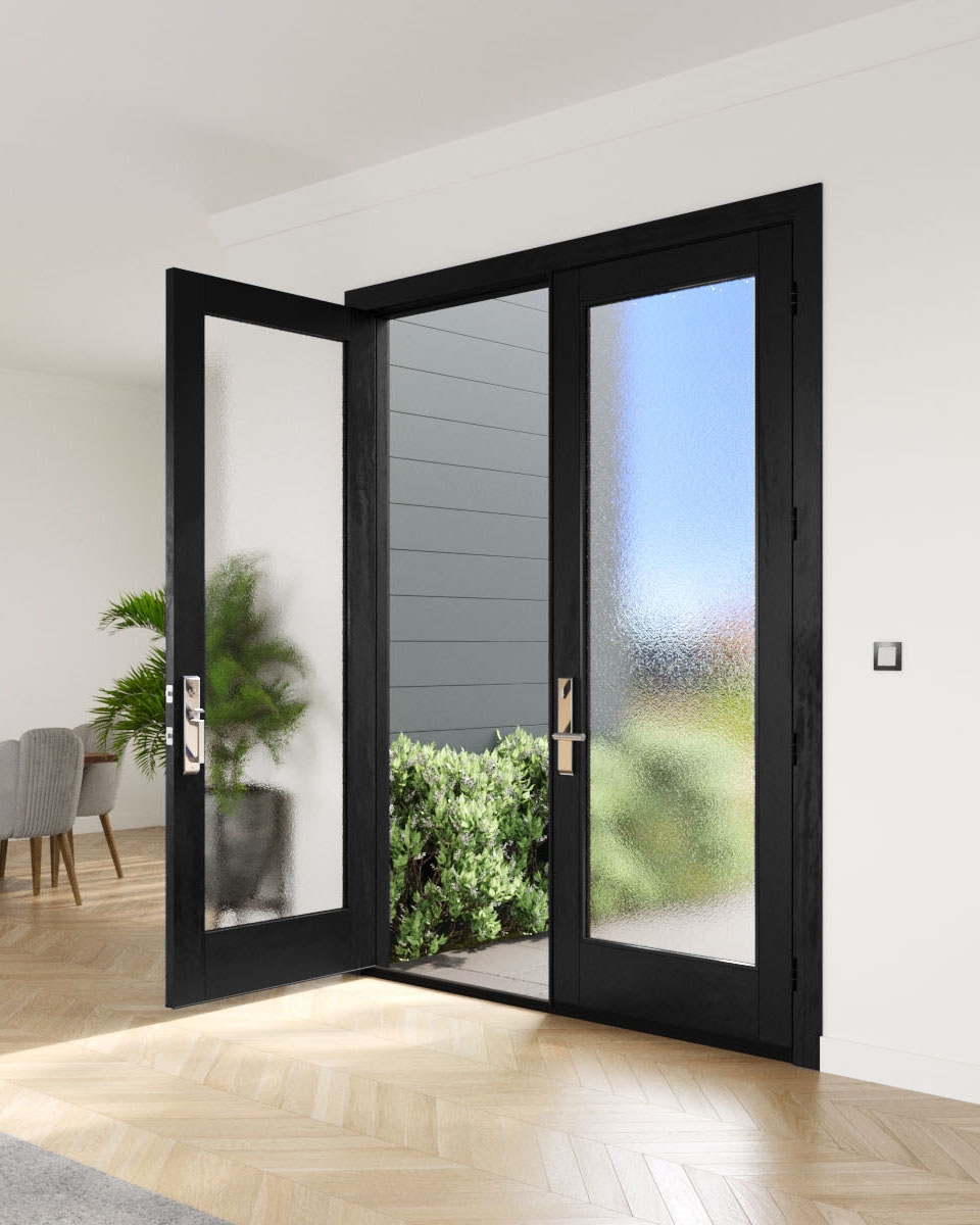 Double Door Textured Obscure Glass Full Lite Obscure Glass