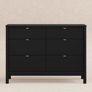 Double Dresser Wood Toned Pulls Black Nursery Storage Chest