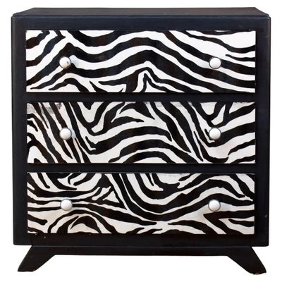 Dresser Matte Black Zebra Print Fronts Zebra Print Dresser