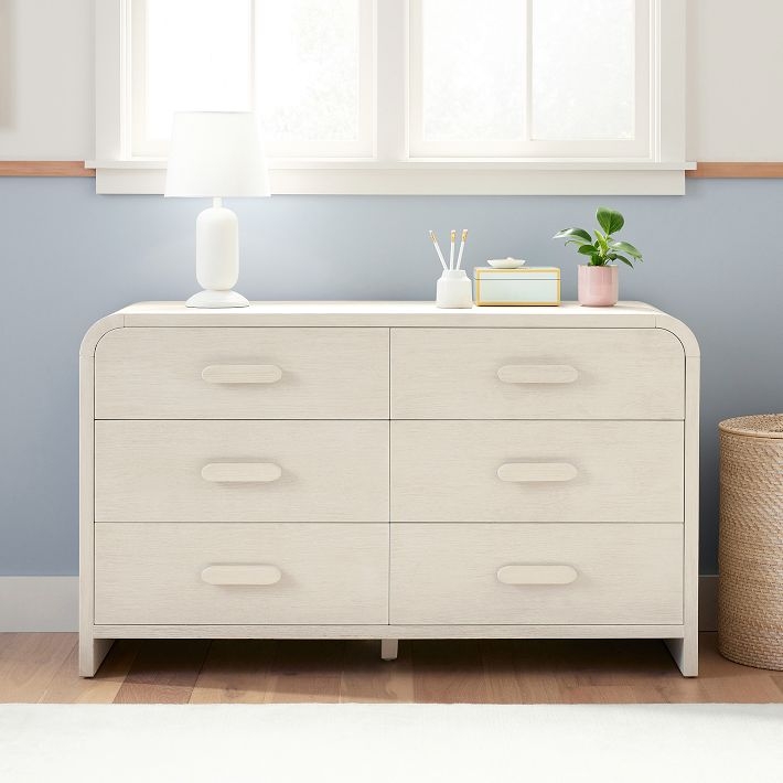 Dresser Whitewashed Rounded Corners Nursery Storage