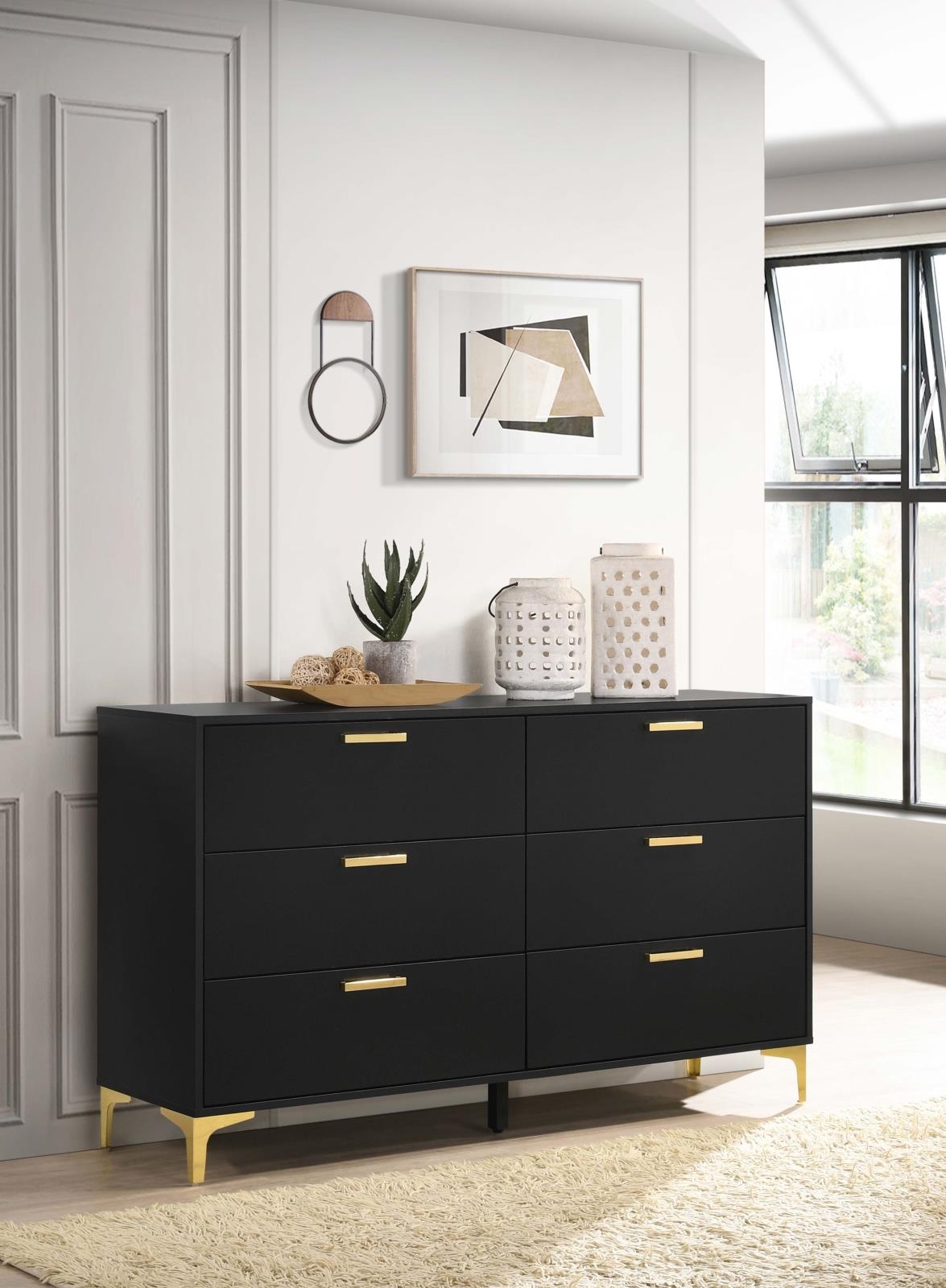 Gold And Black Dresser