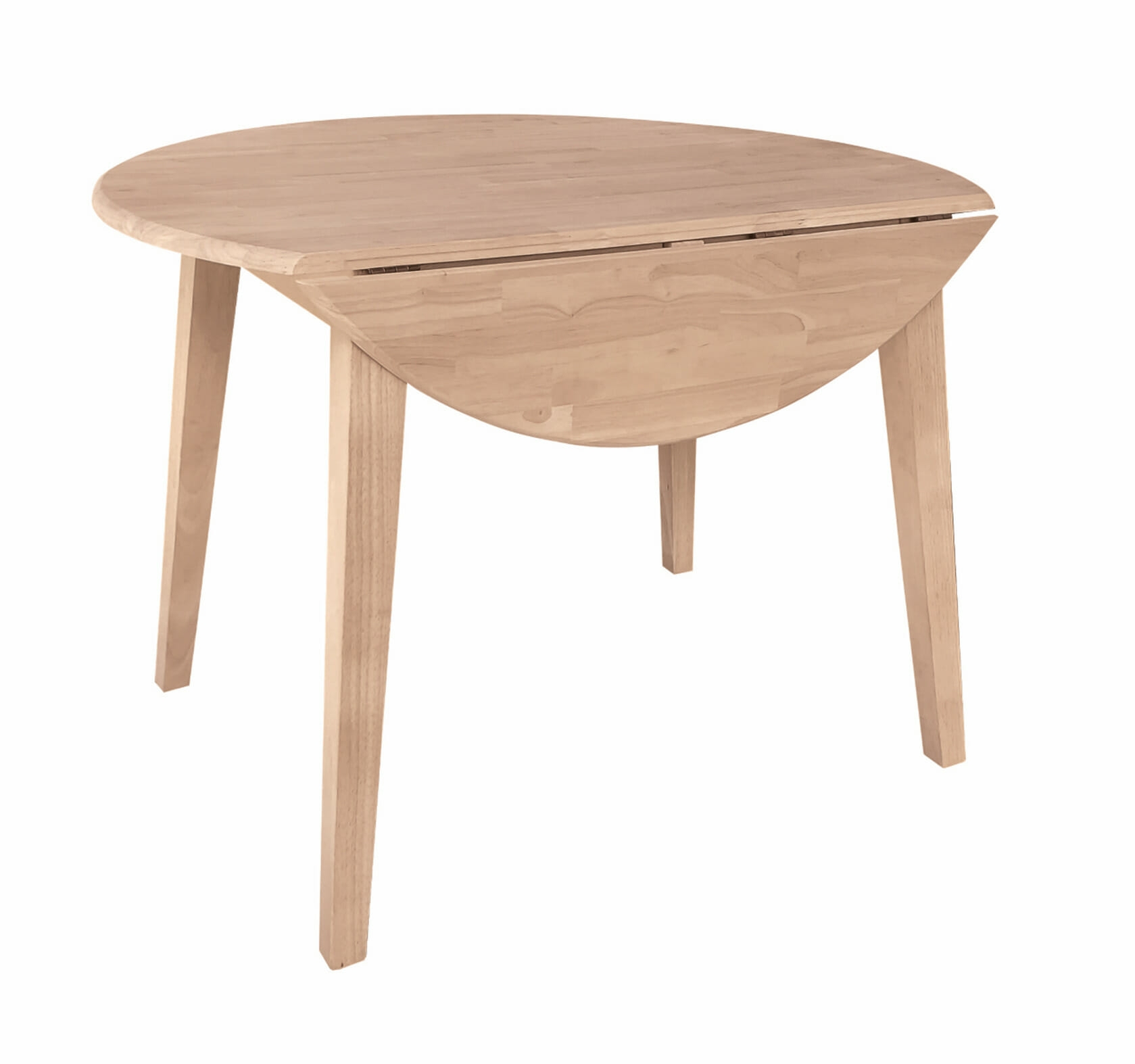 Drop Leaf Table in Light Natural Wood with Tapered Legs