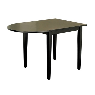 Drop Leaf Table in Solid Black with Rounded Drop Leaf