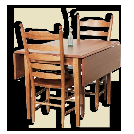Drop Leaf Table in Warm Honey with Traditional Ladder Back Chairs