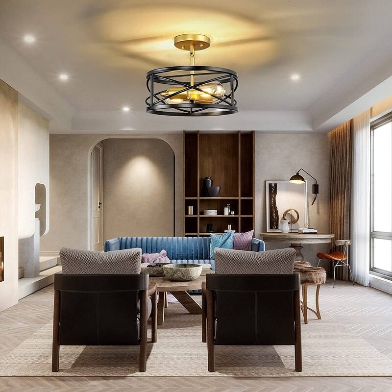 Drum Ceiling Light: sloped ceiling drum lighting in two tones