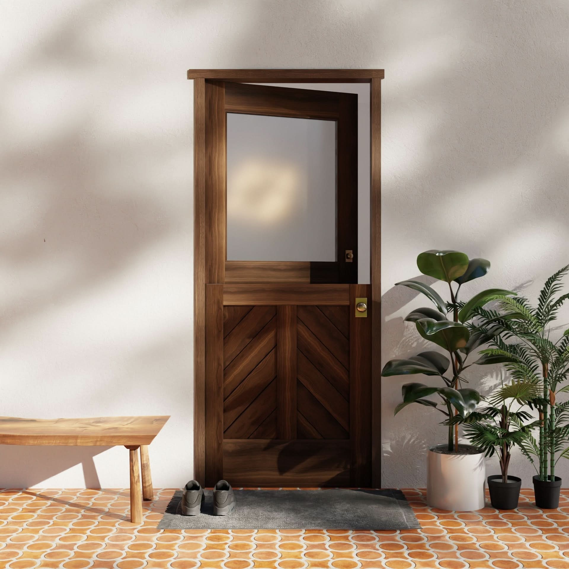 Dutch Door Chevron Wood Slats Chevron Wood Dutch Door