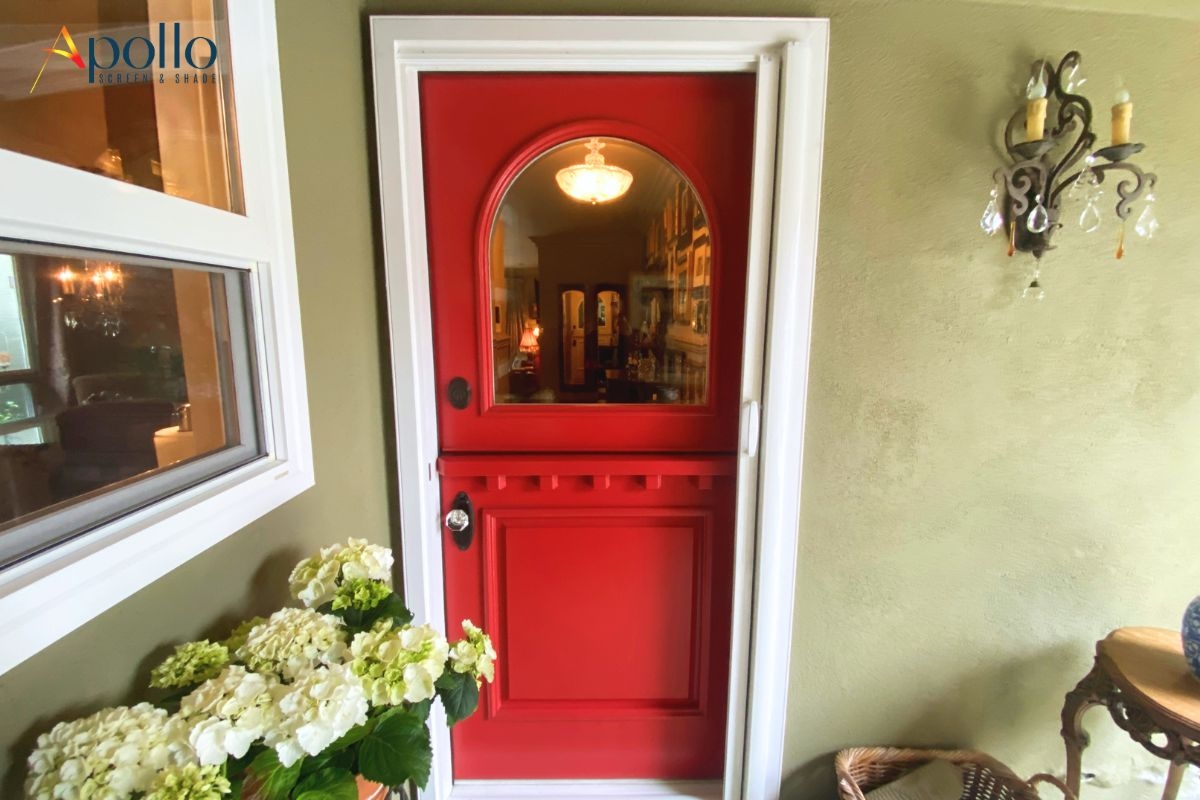 Dutch Door Poppy Red Finish Red Dutch Door Screen