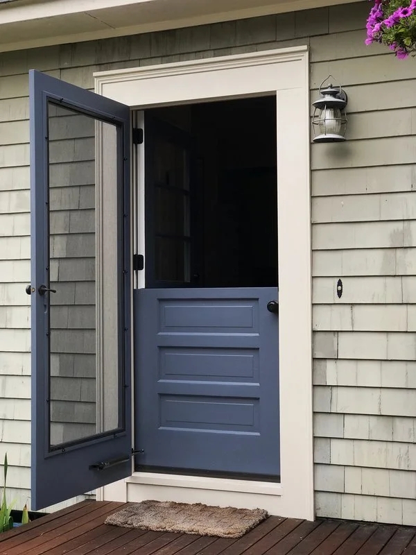 Dutch Door Slate Blue and Coastal Shingle Siding