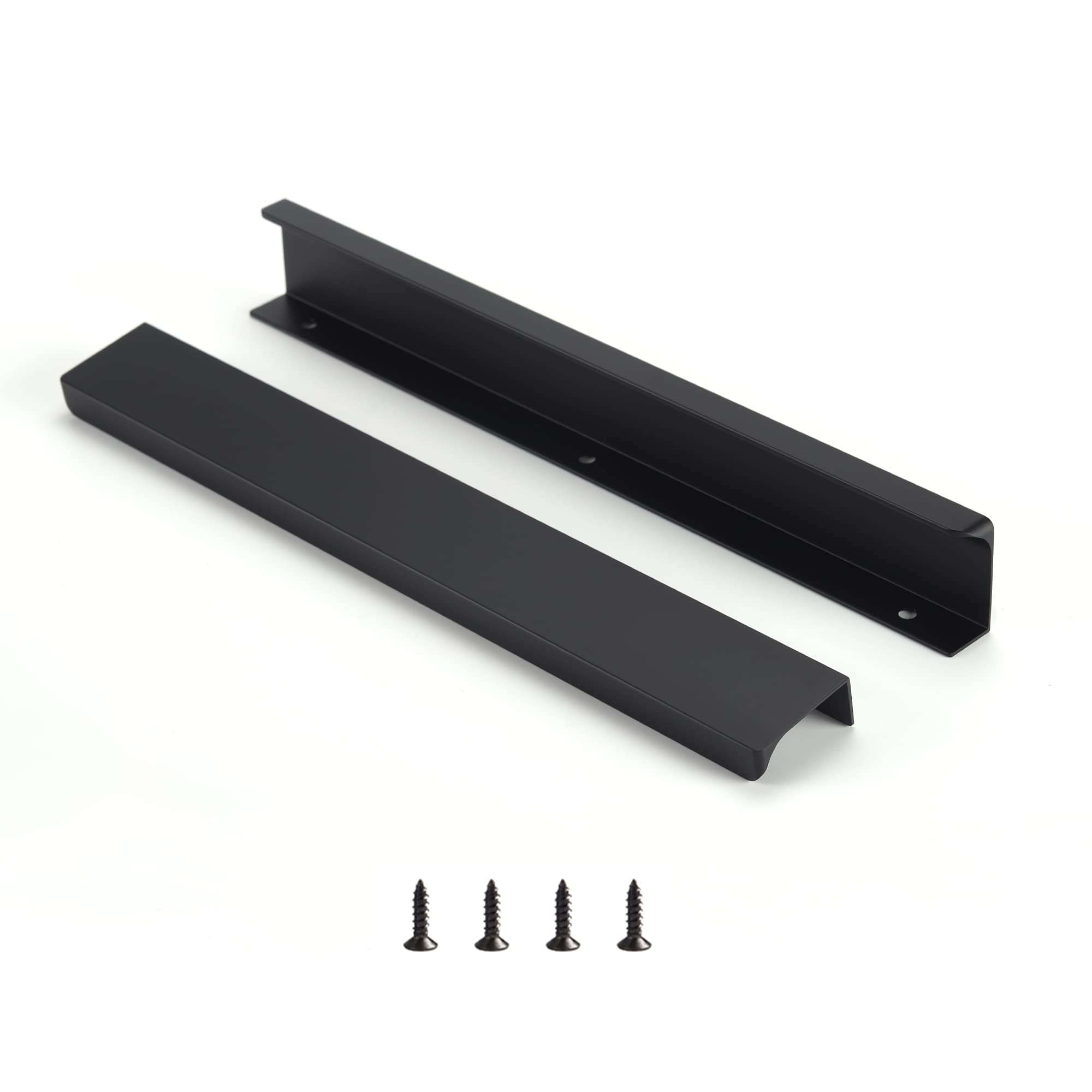 Edge Finger Pull Aluminum Matte Black Low Profile Handle