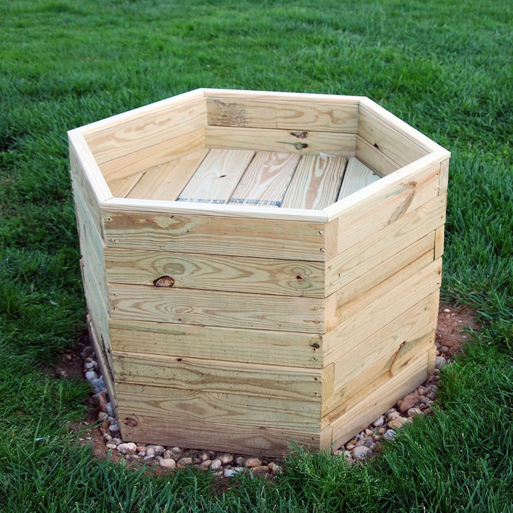 Enclosure Cover Hexagonal Stacked Slats DIY Wood Enclosure