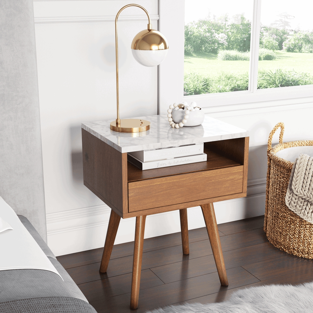 Nightstand With Marble Top