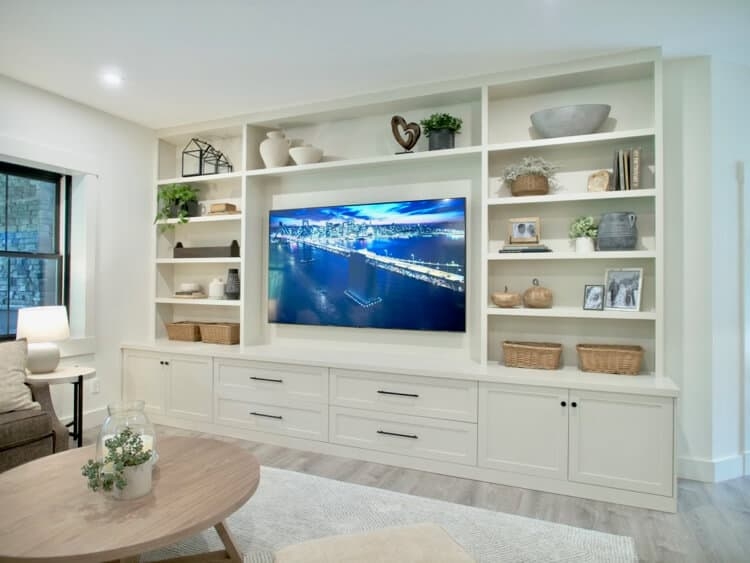 Entertainment Center Floor To Ceiling Monochromatic unit
