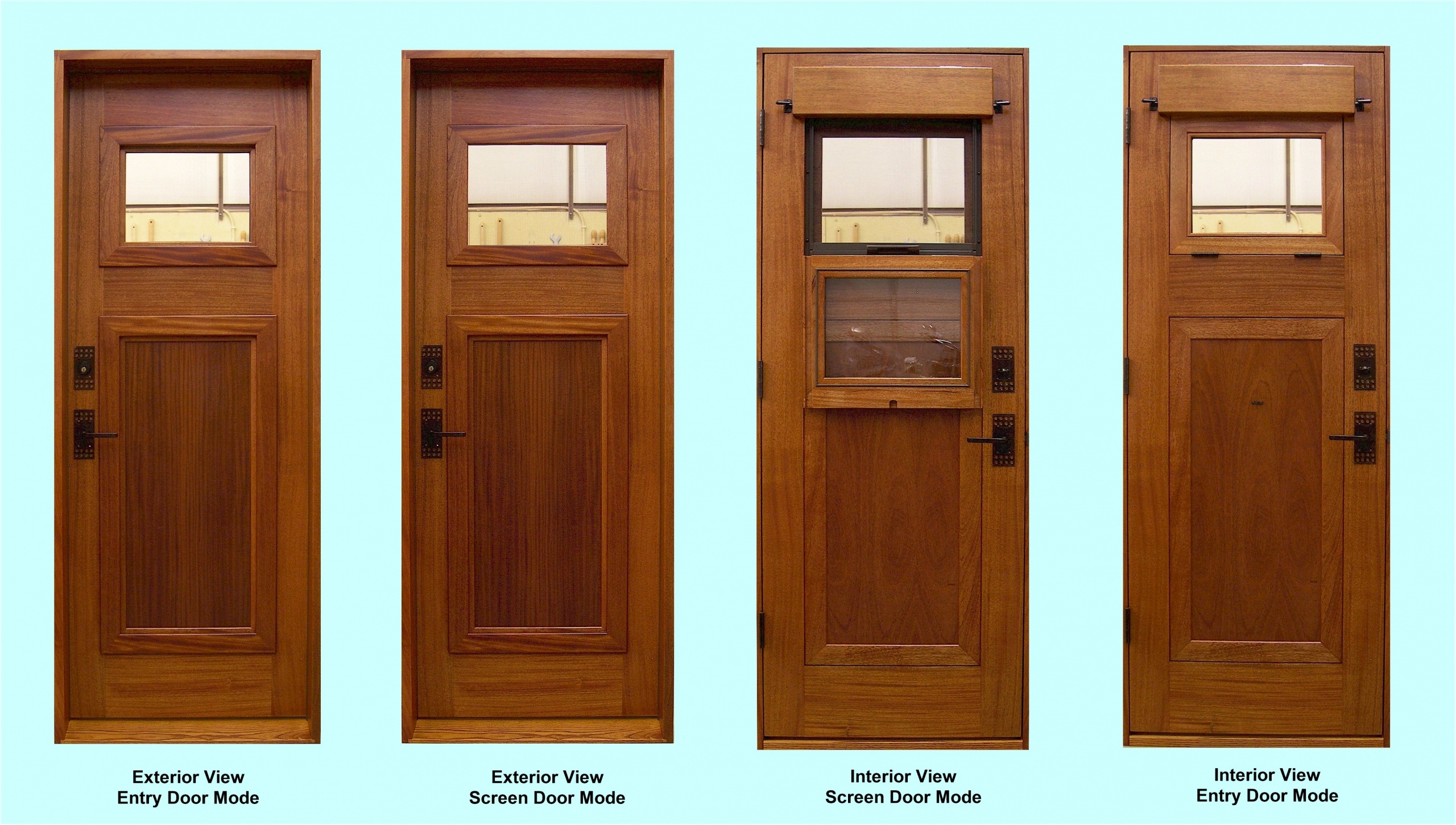 Entry Door Drop Down Glass Retractable Screen Entry Door