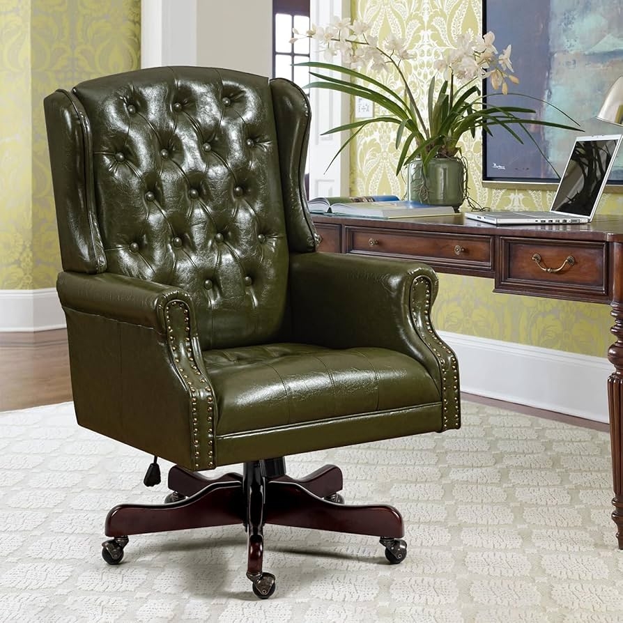 Executive Chair Olive Tufting Wingback Desk Seating