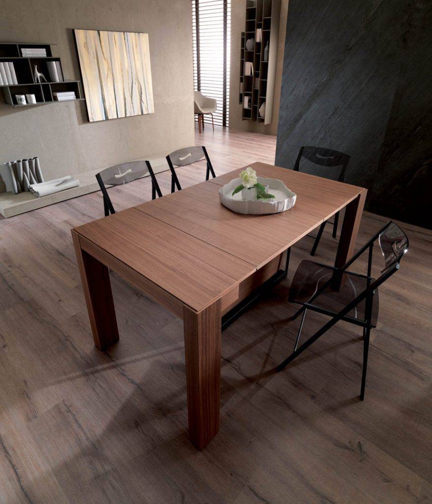Expandable Dining Table: Rich Walnut Wood Convertible
