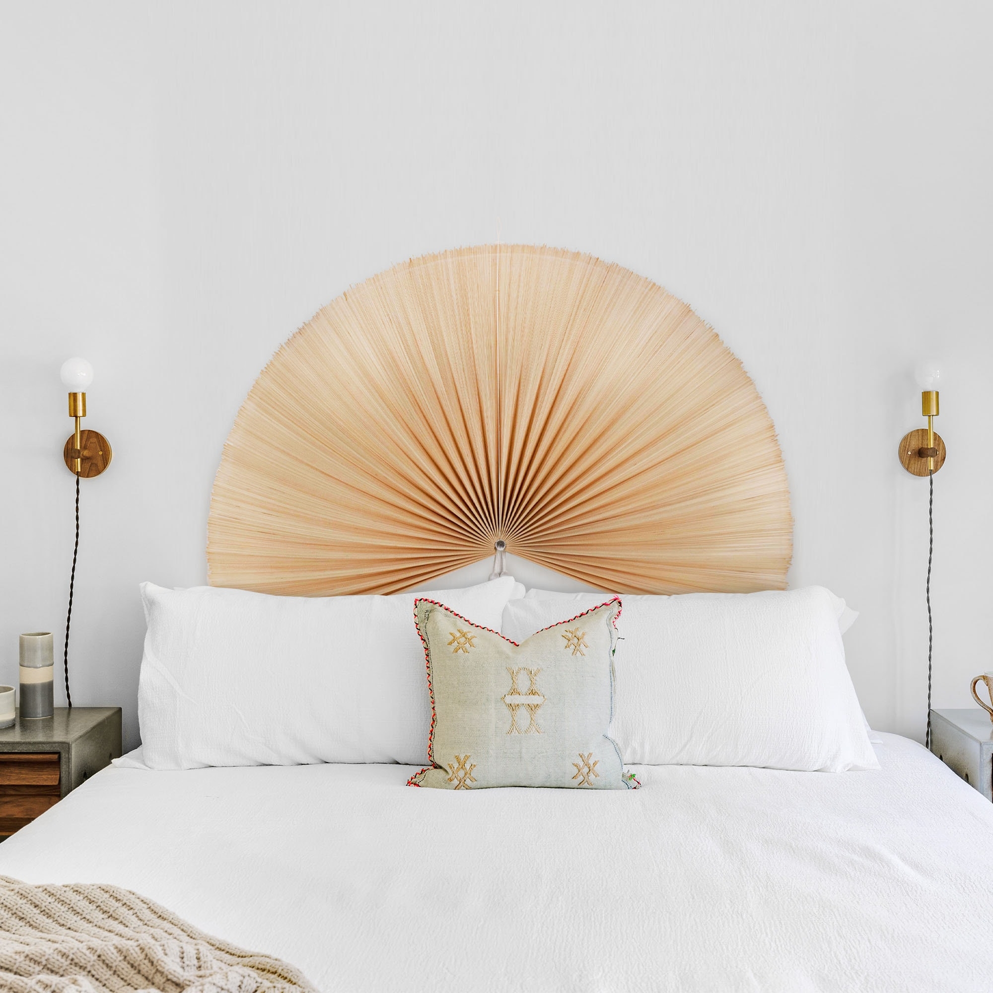 Fan Headboard Radiating Texture Large Natural Fiber Fan