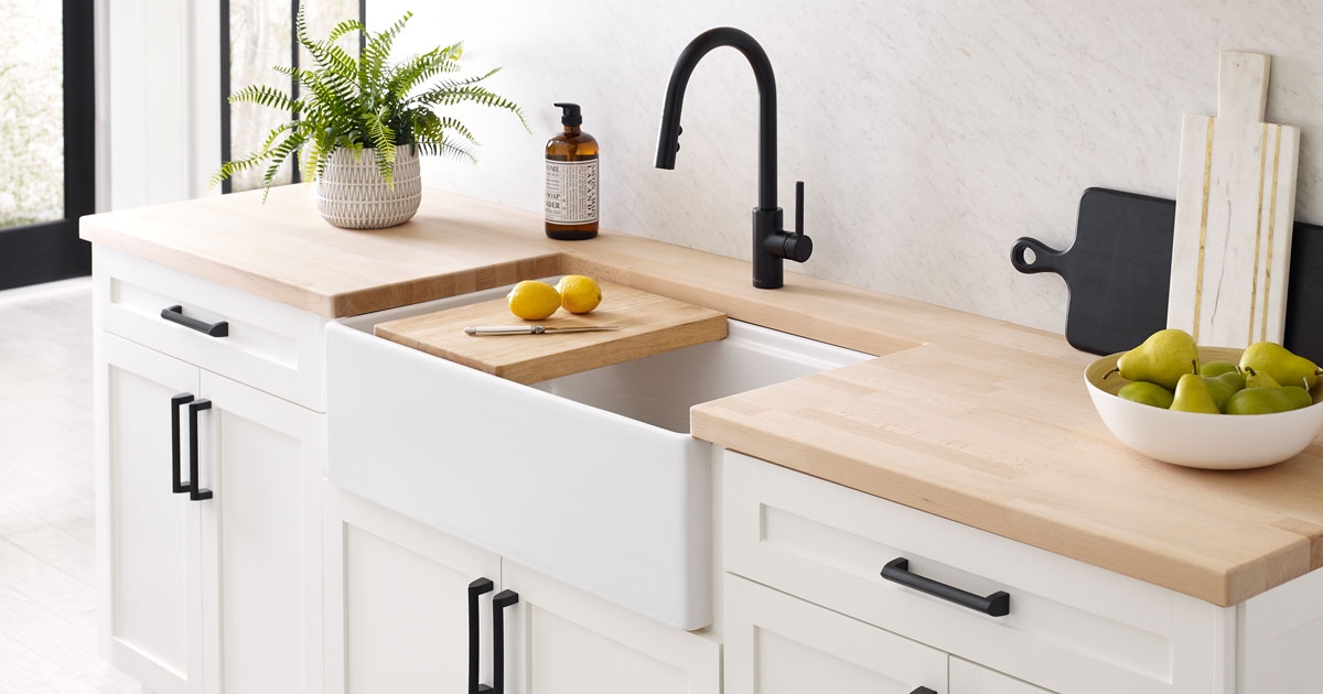 Farmhouse Sink Butcher Block Apron Front Styling