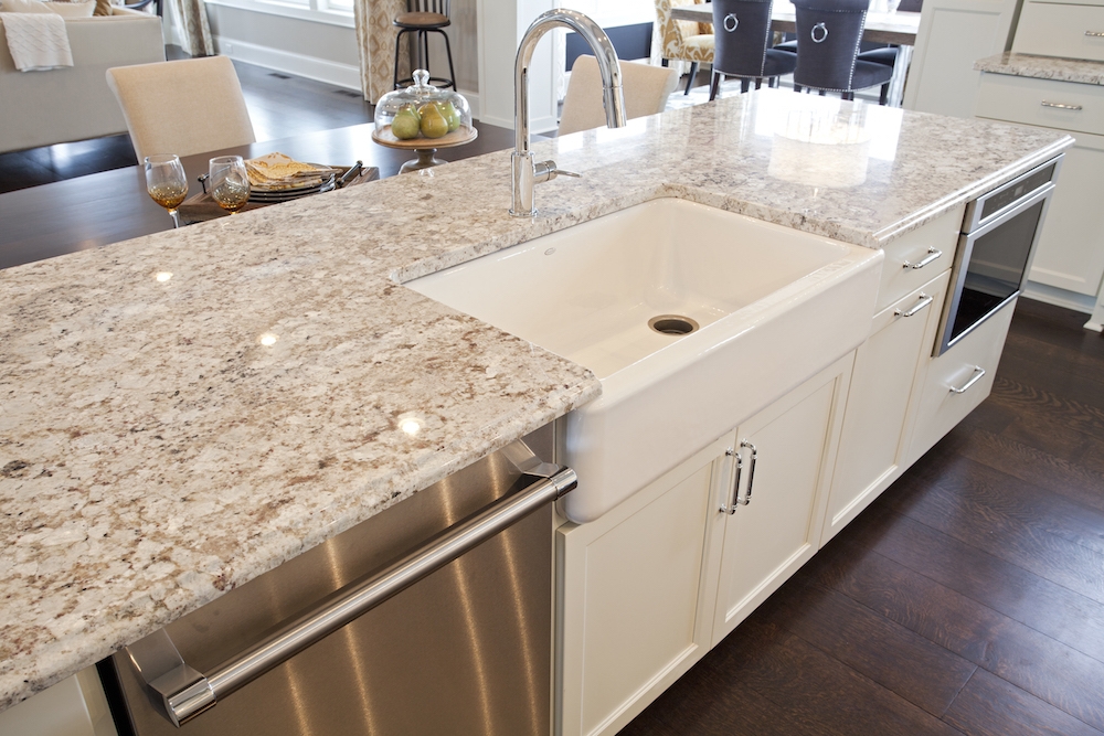 Farmhouse Sink White Apron Front Stone-Like Top