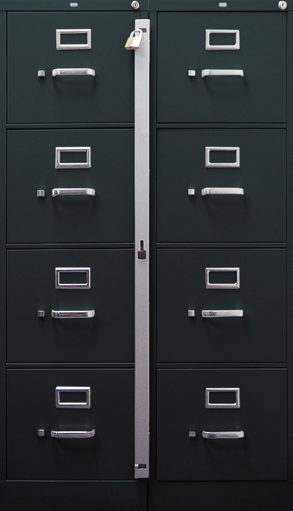 Filing Cabinet with Vertical Locking Bar and Matte Finish