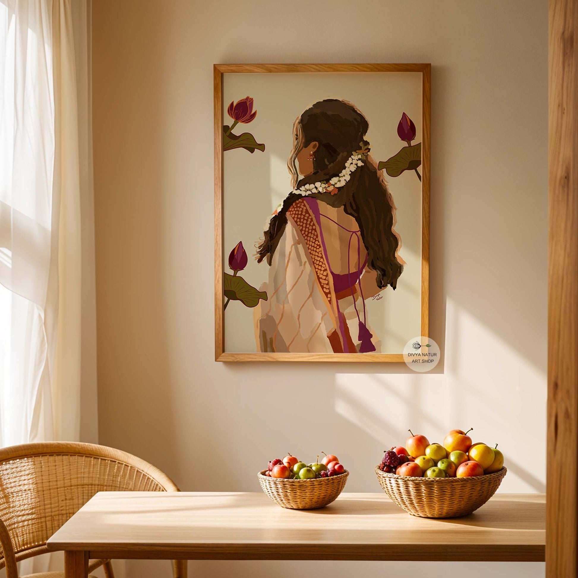 Fine Art Print: South Indian Cultural Saree Heritage Art