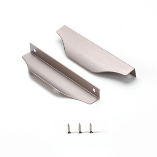 Finger Pull Brushed Nickel Aluminum Edge Mount 6 Inch