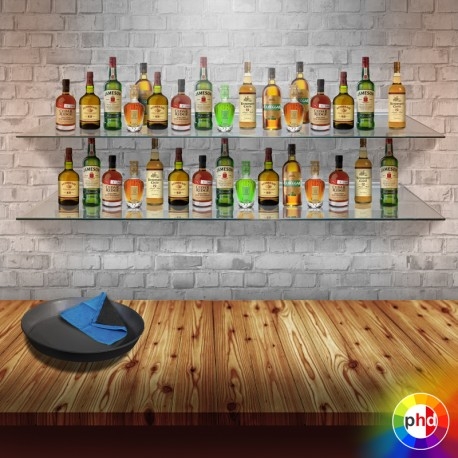 Floating Glass Shelves with Floating Effect and Transparent Shelving
