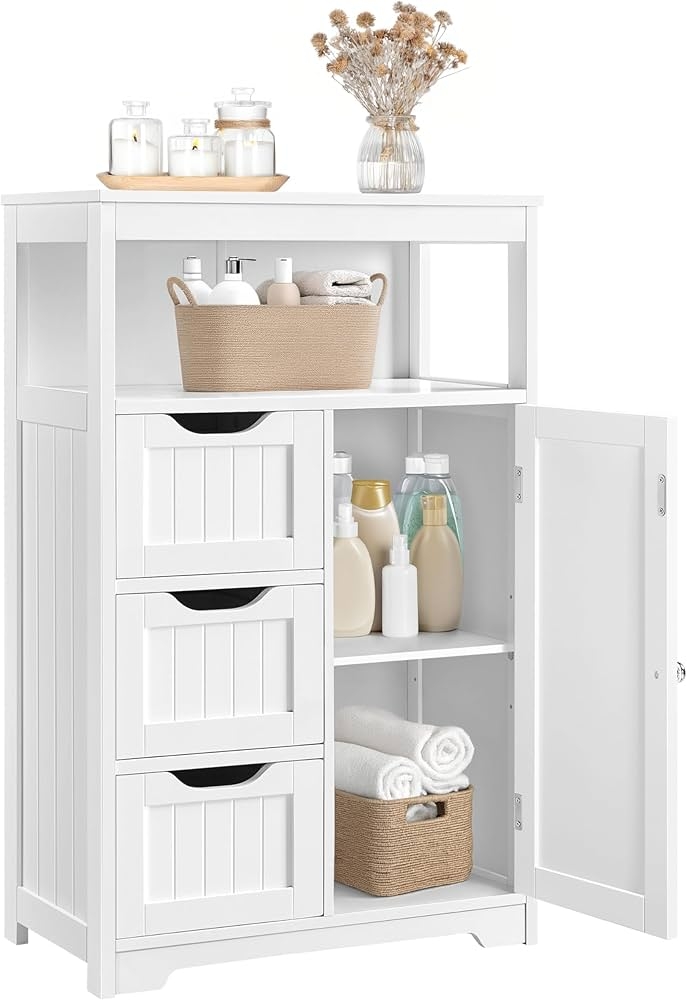 Floor Cabinet: Split Compartment Three Drawer Organizer