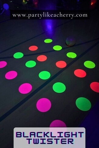 Floor Decals: Neon Grid and UV Reactive Dots for Glow Party