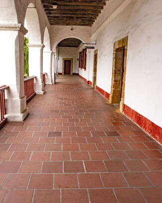 Floor Tile Matte Clay Walkway with Arched Colonnade