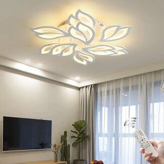 Flush Mount Ceiling Light Low Profile 9-Head Petal Motif