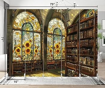 Folding Screen: 71 Inch Height Dark Academia Folding Partition