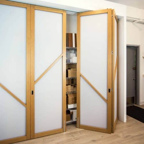 Folding Sliding Doors Wood Diagonal Muntins Translucent Doors