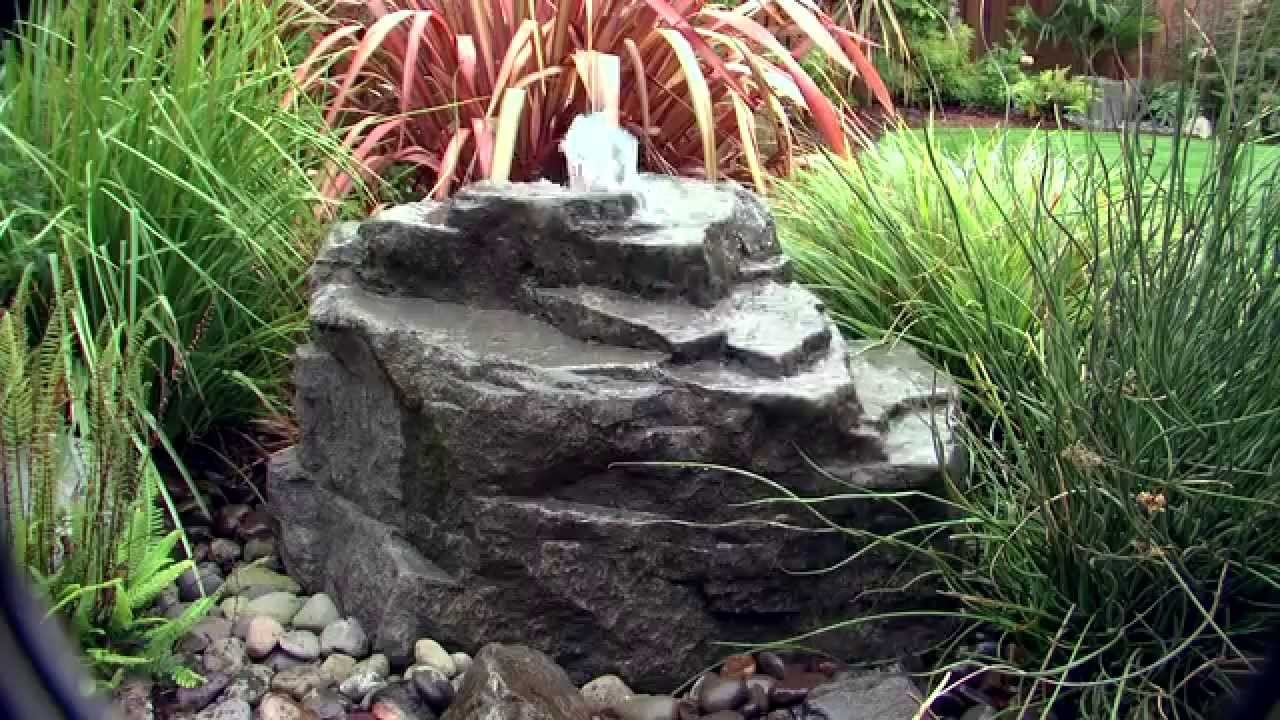 Fountain Tiered Rock Ledges for Mountain Spring Garden Decor